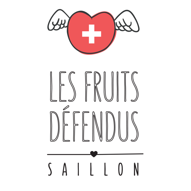 Logo Les fruits défendus de Saillon - Pressoir Biofruits - Le logo des fruits défendus de Saillon avec qui Biofruits collabore dans notre pressoir