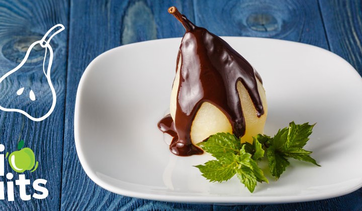 Poires pochées au chocolat