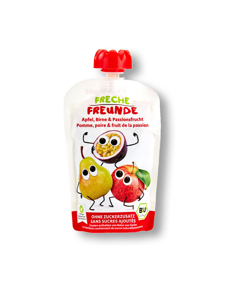 Compote à boire cerise, banane, pomme, avoine et riz BébésEnfants