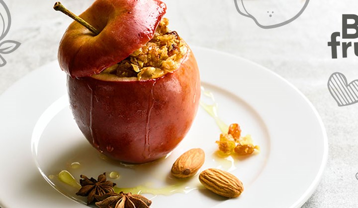 Pommes au four à l'amande et fruits secs