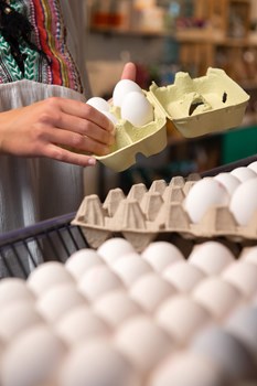 Des oeufs au Shop de Vétroz - Une photo d'oeufs biologiques dans un magasin local